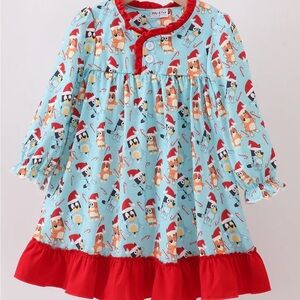 Kids Pajamas with Santa Print - Red and Blue